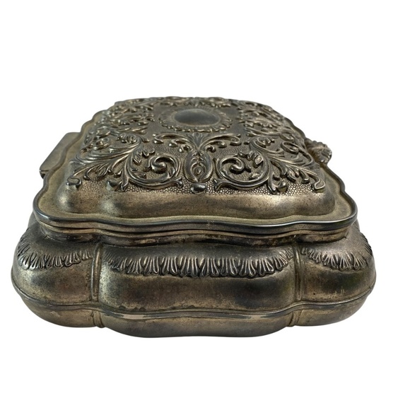 Silver Plated Jewelry Box Without Red Velvet Lining by Godinger - Picture 5 of 7